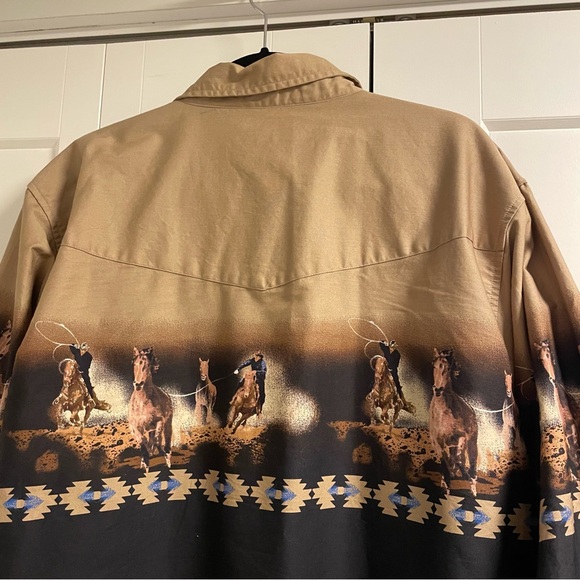 Vintage Cumberland Outfitters Western Cowboy Long Sleeve Button Down Shirt - Picture 6 of 10